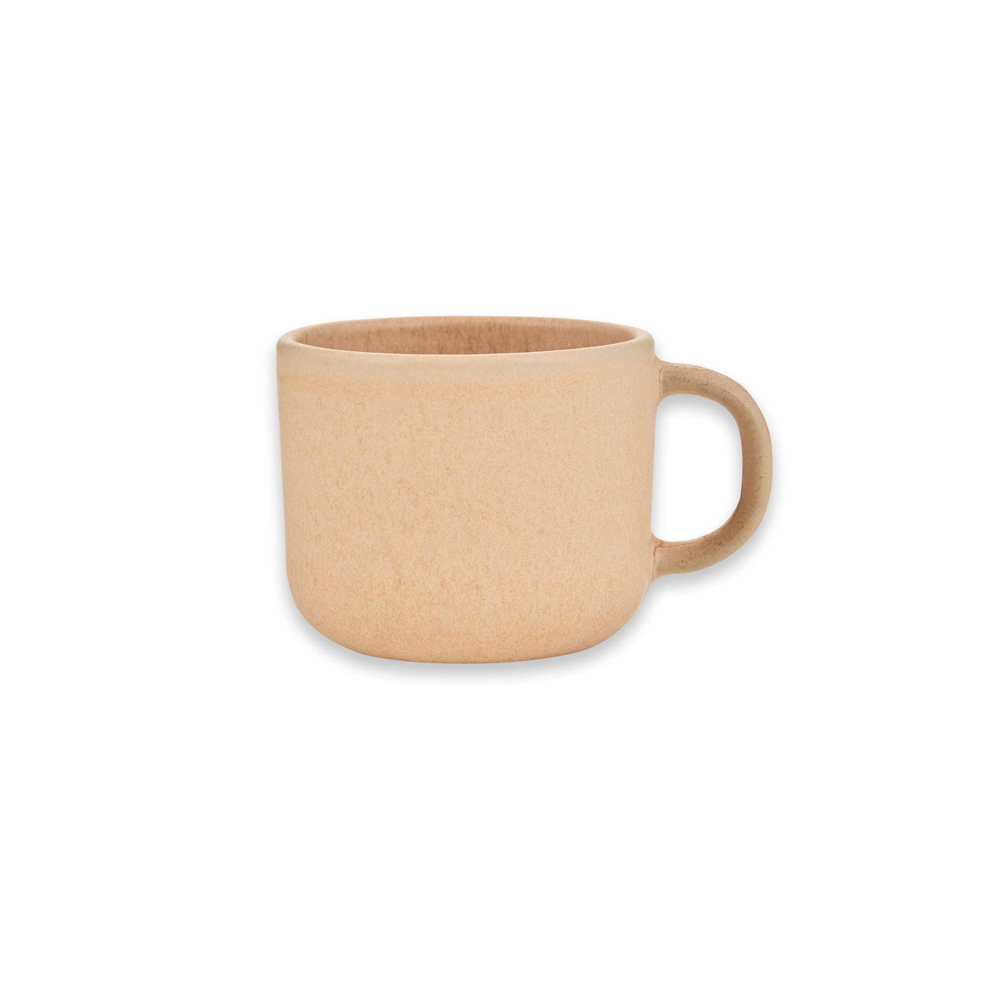 Tea Cup handmade Stoneware Cup with Handle Apricot