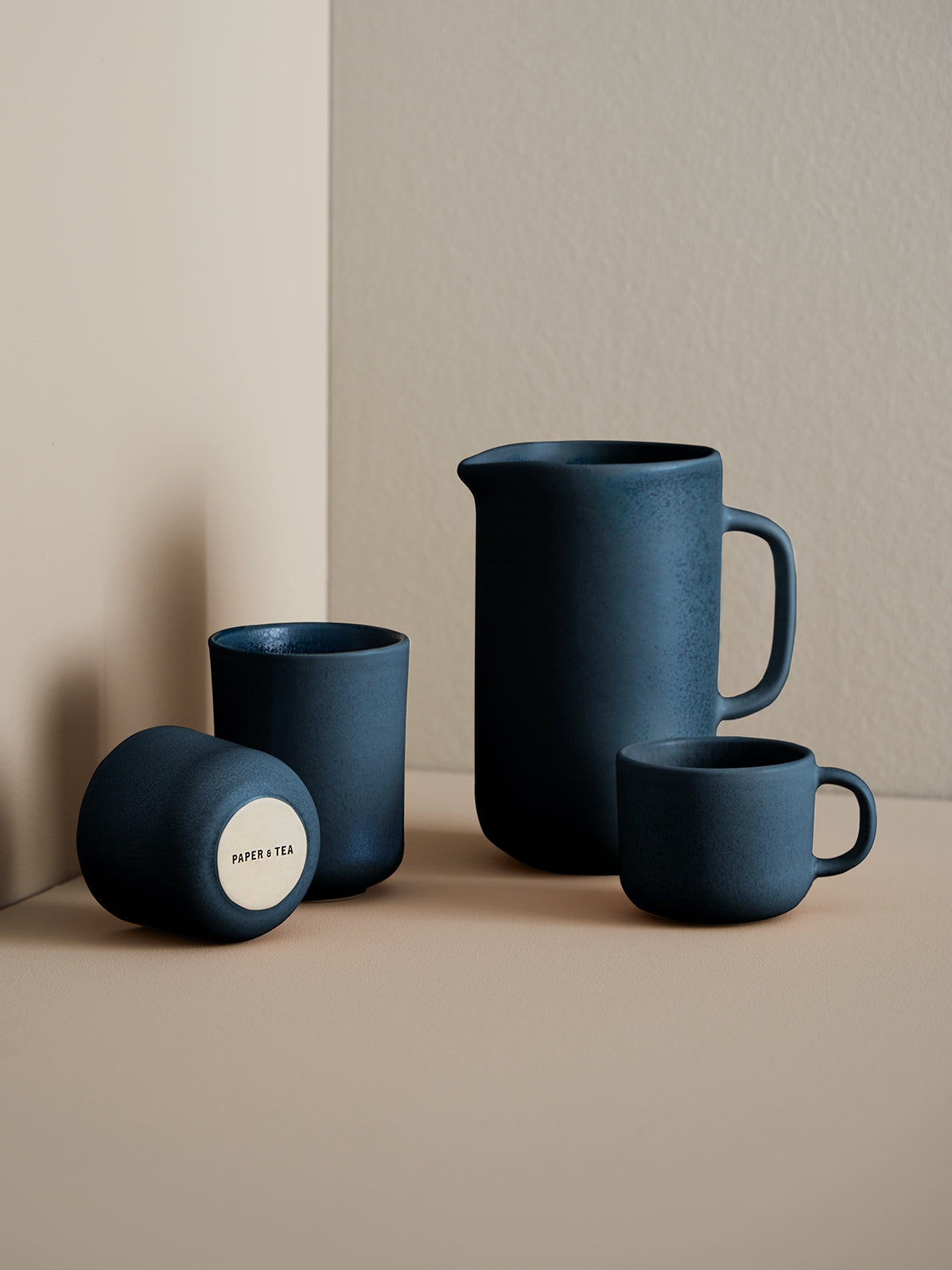 Tea Cup handmade Stoneware Cup Dark Blue